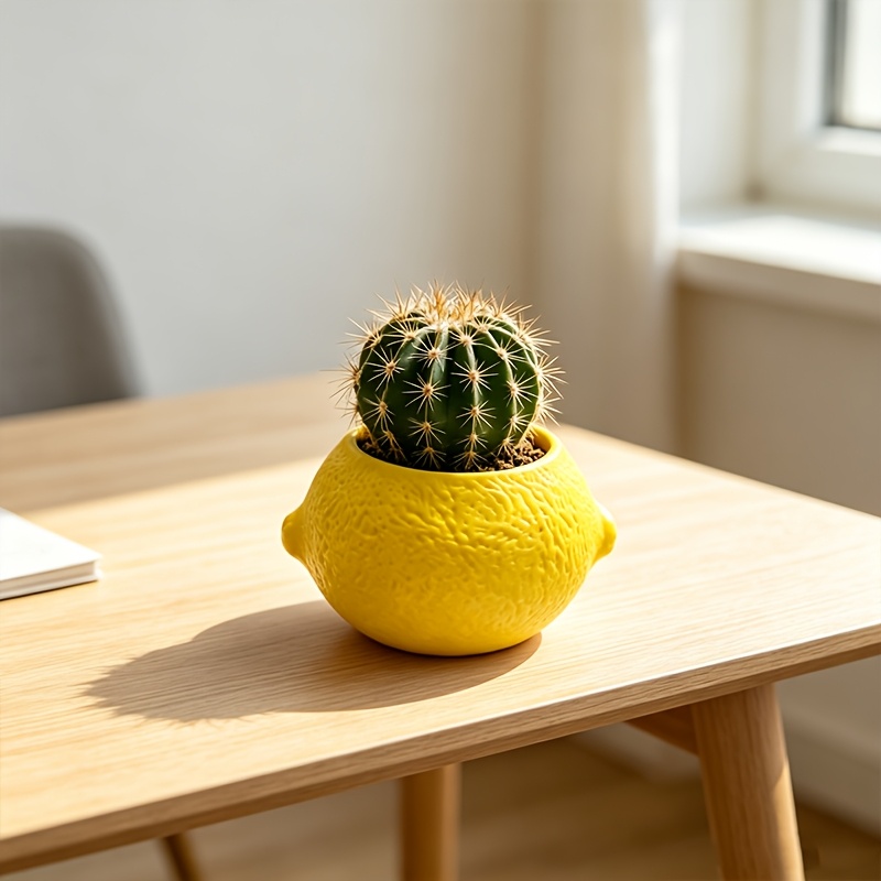 Plant Desk Mini - 레몬 모양 장식 화분 다육 식물