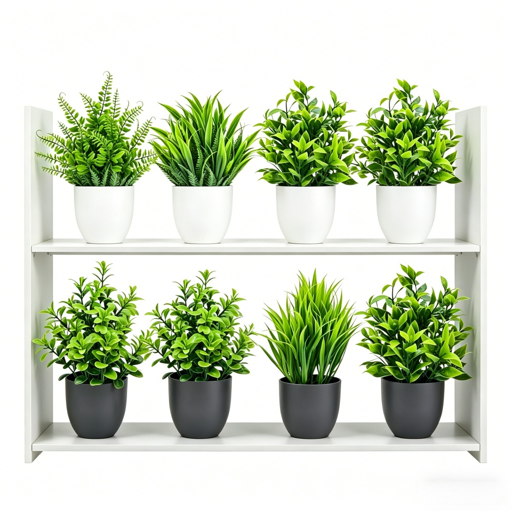 Plant Desk Mini - 4개/세트 미니 인조 식물 화분 실내외