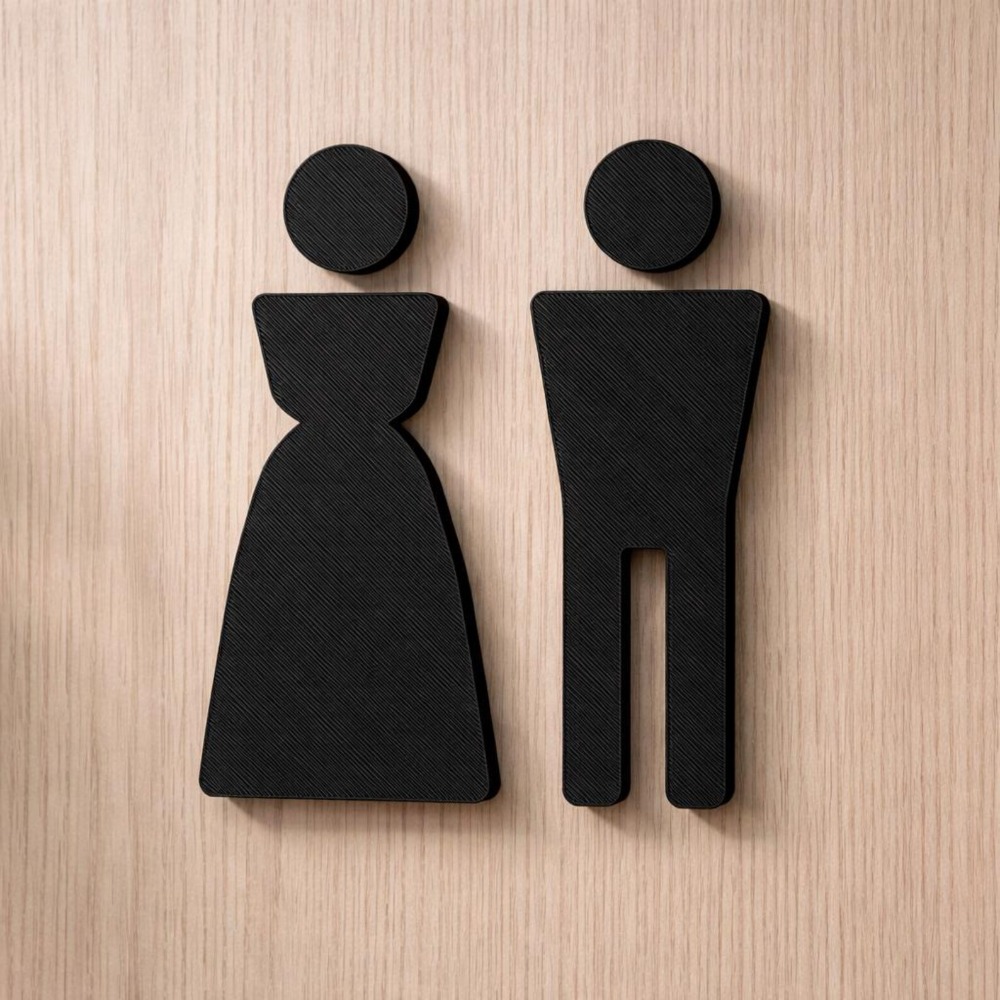 미니멀리스트 3D 프린팅 남녀 화장실 표지판, 모던하고 - Home Office Icon 리뷰 및 가격