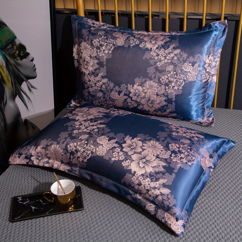 2pcs 고급스러운 새틴 자카드 베개 커버, 부드럽고  - Home Office Guest Room 리뷰 및 가격