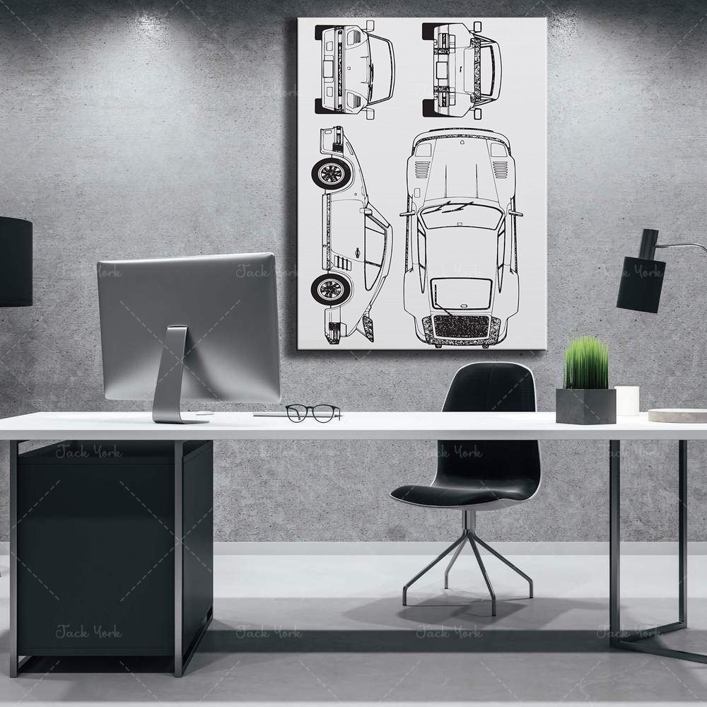 그를 위한 선물 빈티지 자동차, 미니멀리스트 포스터,  - Home Office York 리뷰 및 가격