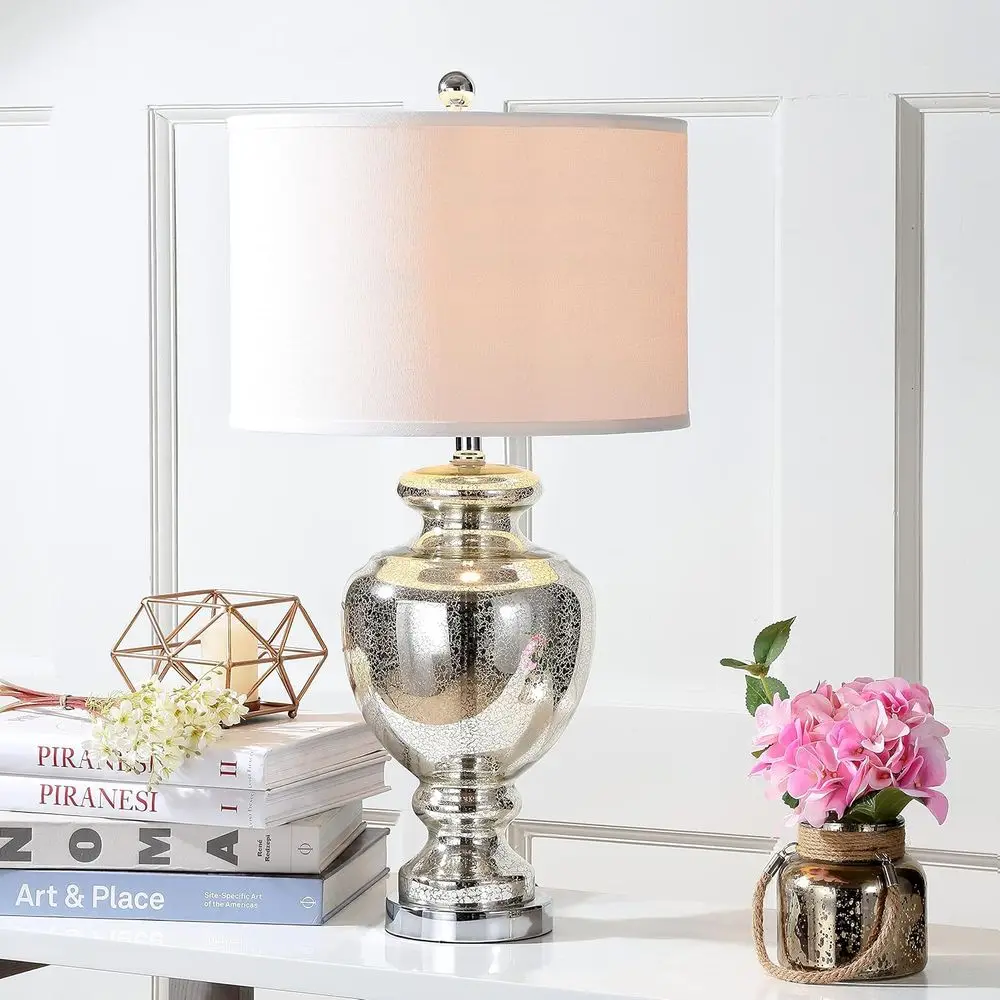 머큐리 실버 크랙글라스 28인치 테이블 램프(LED 전 - Home Office Living Room 리뷰 및 가격