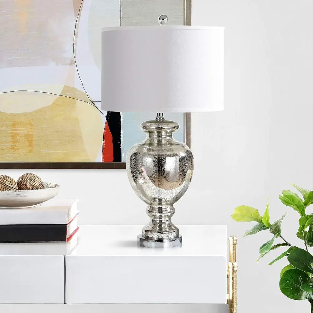 머큐리 실버 크랙글라스 28인치 테이블 램프(LED 전 - Home Office Living Room 리뷰 및 가격