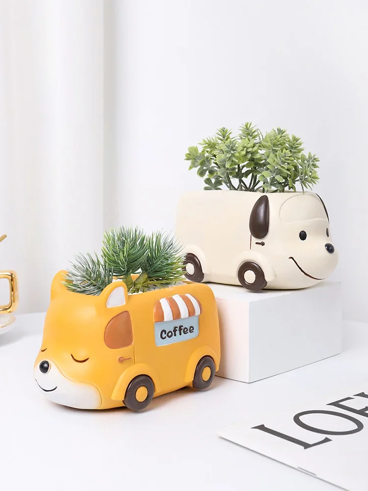 음식 트럭 동물 작은 화분 송진 다육 화분, 가정 사무 - Plant Desk Mini 리뷰 및 가격