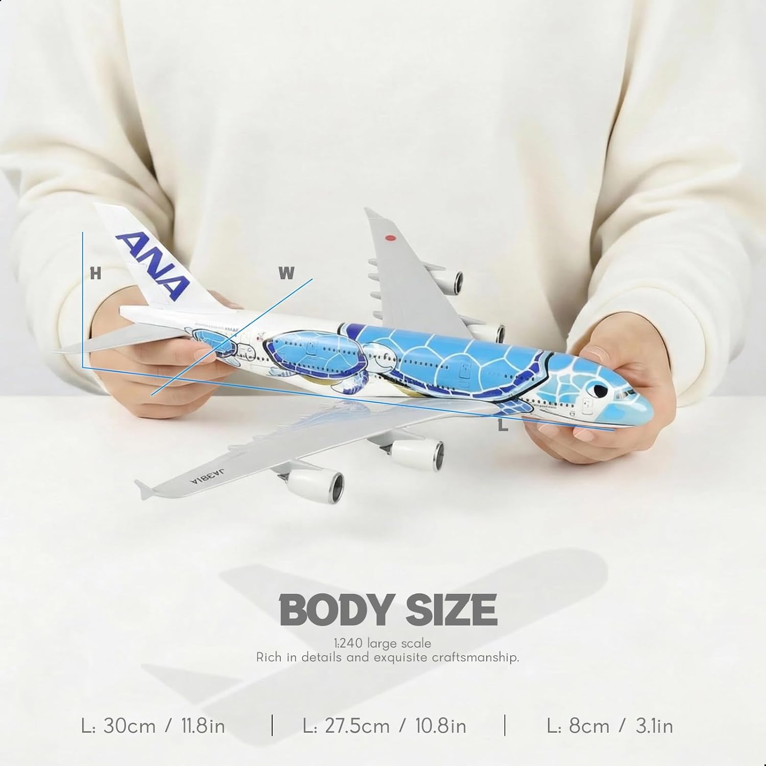 30cm ANA 터틀 A380 다이캐스트 레진 비행기  - Home Office Pay 리뷰 및 가격